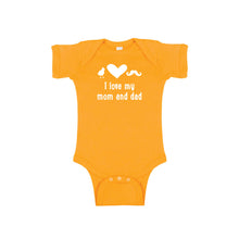 I love my mom and dad onesie - gold - wee ones - soft and spun apparel