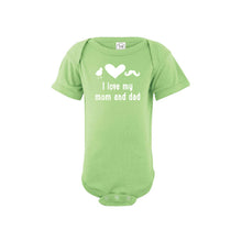 I love my mom and dad onesie - key lime - wee ones - soft and spun apparel