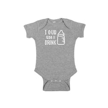 i could use a drink onesie - grey - wee ones - soft and spun apparel