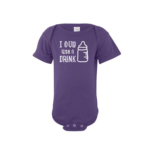 i could use a drink onesie - purple - wee ones - soft and spun apparel