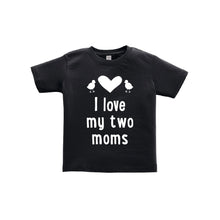 I love my two moms toddler tee - black - wee ones - soft and spun apparel