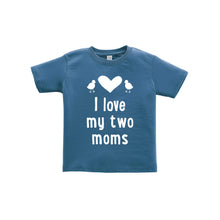 I love my two moms toddler tee - indigo - wee ones - soft and spun apparel