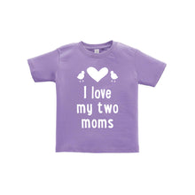I love my two moms toddler tee - lavender - wee ones - soft and spun apparel
