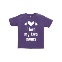 I love my two moms toddler tee - purple - wee ones - soft and spun apparel