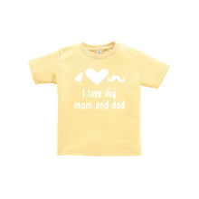 I love my mom and dad toddler tee - yellow - wee ones - soft and spun apparel