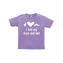 I love my mom and dad toddler tee - lavender - wee ones - soft and spun apparel