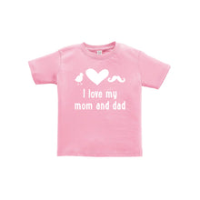 I love my mom and dad toddler tee - pink - wee ones - soft and spun apparel