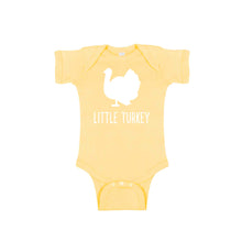 little turkey onesie - banana - thanksgiving onesie - soft and spun apparel