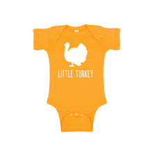 little turkey onesie - gold - thanksgiving onesie - soft and spun apparel