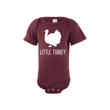 little turkey onesie - maroon - thanksgiving onesie - soft and spun apparel