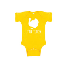 little turkey onesie - yellow - thanksgiving onesie - soft and spun apparel