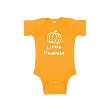 little pumpkin onesie - gold - thanksgiving halloween onesie - soft & spun apparel