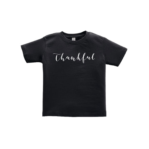 thankful toddler tee - black - thanksgiving tee - soft & spun apparel