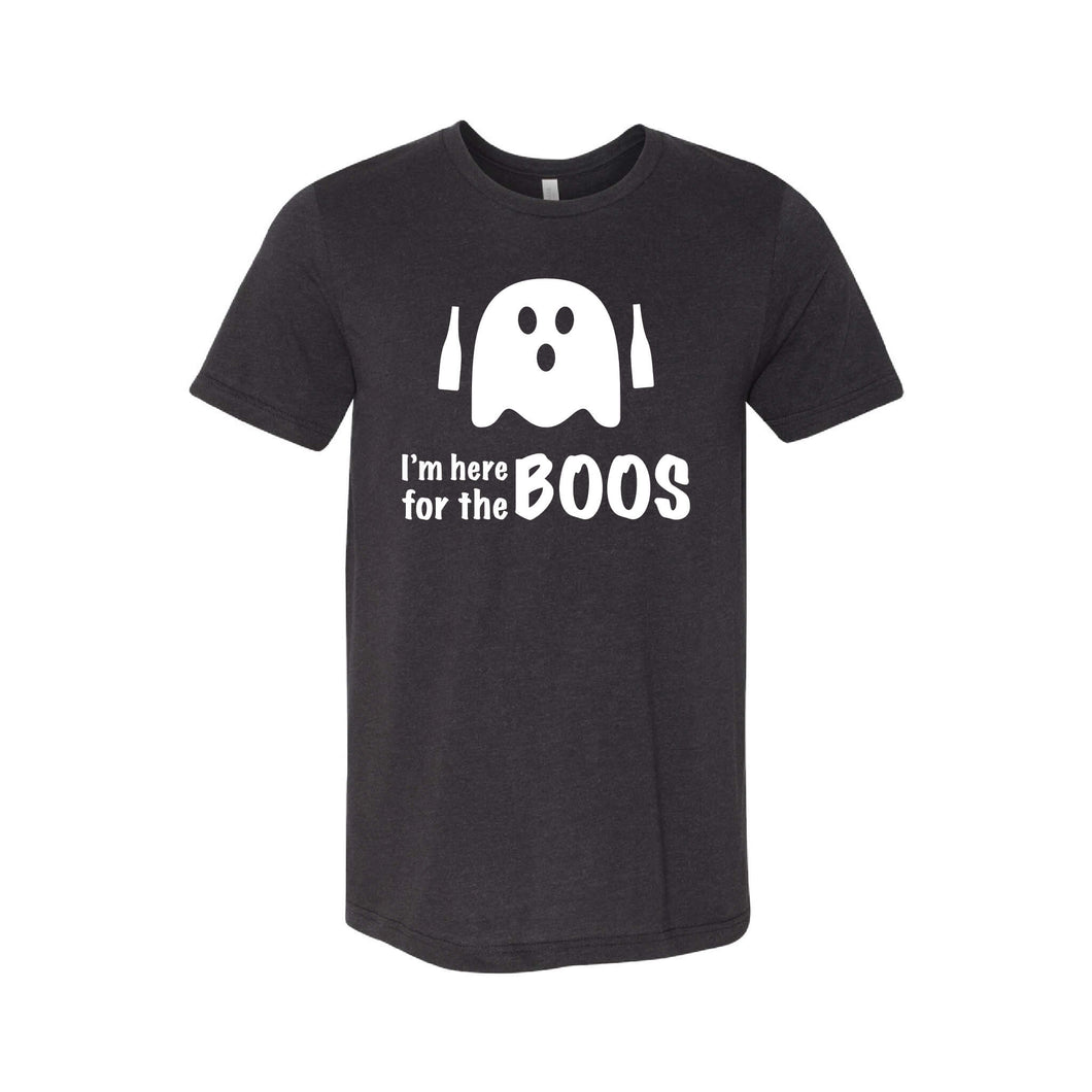 i'm just here for the boos - black heather - halloween t-shirt