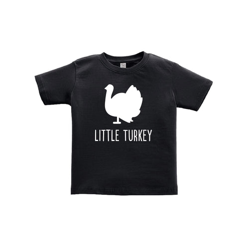 little turkey toddler tee - black - thanksgiving tee - soft and spun apparel