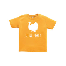 little turkey toddler tee - gold - thanksgiving tee - soft and spun apparel