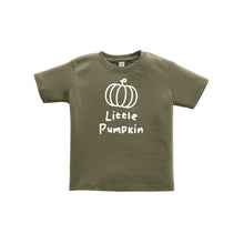 little pumpkin toddler tee - green - thanksgiving tee - soft and spun apparel