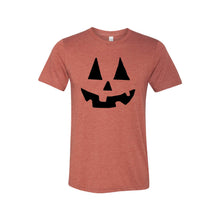 pumpkin face t-shirt - jack-o-lantern - clay - halloween t-shirts - soft and spun apparel