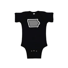 iowa onesie - black - wee ones collection - soft and spun apparel