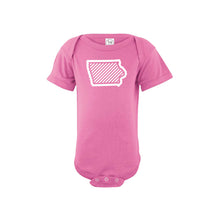 iowa onesie - raspberry - wee ones collection - soft and spun apparel