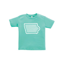 Iowa Outline Diagonal Design Toddler Tee