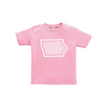 Iowa Outline Diagonal Design Toddler Tee