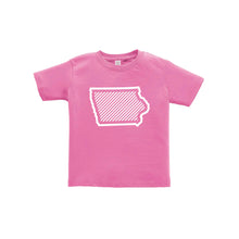Iowa Outline Diagonal Design Toddler Tee