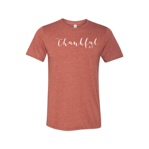 thankful af t-shirt - clay - thanksgiving t-shirt - soft and spun apparel