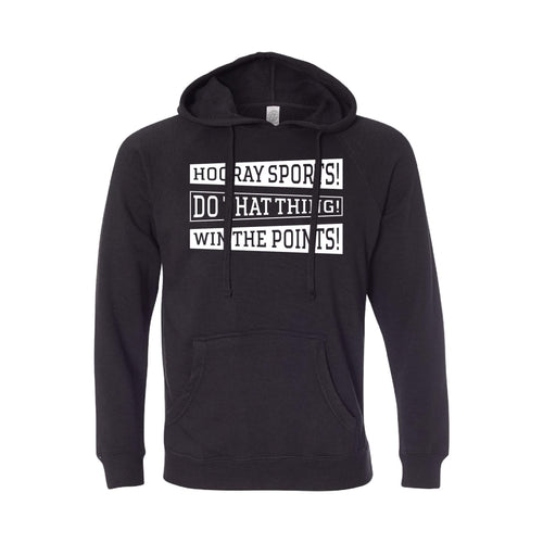 hooray sports hoodie - black - sportsball collection - soft and spun apparel