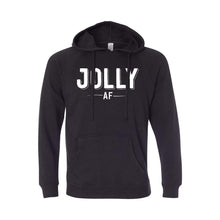 jolly af hoodie - black - christmas hoodies - soft and spun apparel