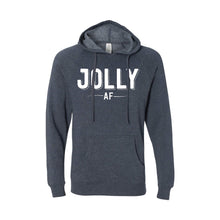 jolly af hoodie - midnight navy - christmas hoodies - soft and spun apparel