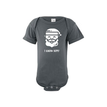 santa i know him onesie - charcoal - christmas onesie - soft and spun apparel