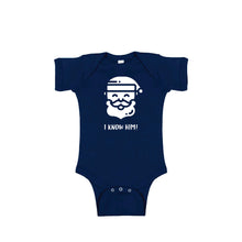 santa i know him onesie - navy - christmas onesie - soft and spun apparel