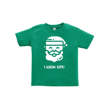 santa i know him toddler tee - kelly green - christmas toddler tee