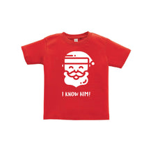 santa i know him toddler tee - red - christmas toddler tee