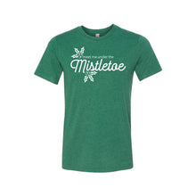 meet me under the mistletoe t-shirt - grass green - christmas t-shirt - soft and spun apparel