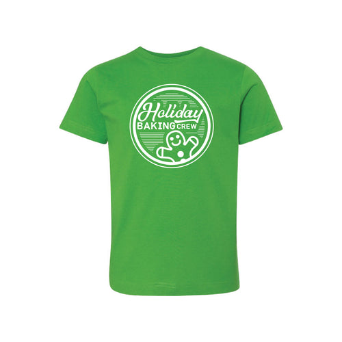 holiday baking crew kids t-shirt - apple - christmas t-shirt - soft and spun apparel
