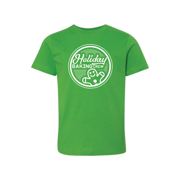holiday baking crew kids t-shirt - apple - christmas t-shirt - soft and spun apparel