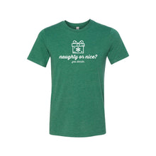naughty or nice t-shirt - grass green - christmas t-shirt - soft and spun apparel
