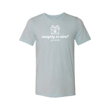 naughty or nice t-shirt - ice blue - christmas t-shirt - soft and spun apparel