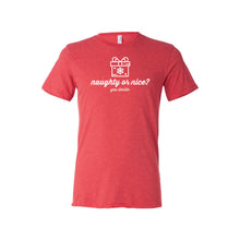 naughty or nice t-shirt - red - christmas t-shirt - soft and spun apparel