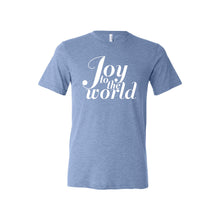 joy to the world t-shirt - blue - christmas t-shirt - soft and spun apparel