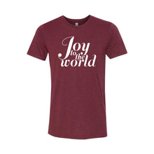 joy to the world t-shirt - cardinal - christmas t-shirt - soft and spun apparel