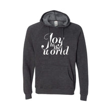 joy to the world hoodie - carbon - christmas sweatshirt - soft & spun apparel
