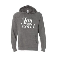 joy to the world hoodie - nickel - christmas sweatshirt - soft & spun apparel