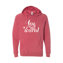 joy to the world hoodie - pomegranate - christmas sweatshirt - soft & spun apparel