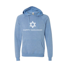 happy hanukkah hoodie - pacific - hanukkah sweatshirt - soft and spun apparel