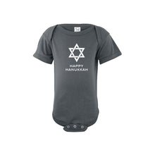 happy hanukkah onesie - charcoal - holiday baby clothes - soft and spun apparel