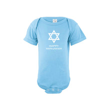 happy hanukkah onesie - light blue - holiday baby clothes - soft and spun apparel