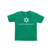 happy hanukkah toddler tee - kelly green - holiday kids clothes - soft and spun apparel